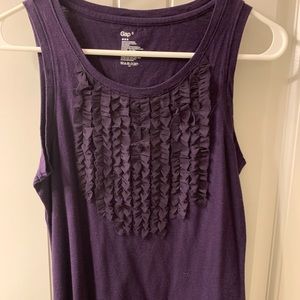 Gap Plum Sleeveless Ruffle Top